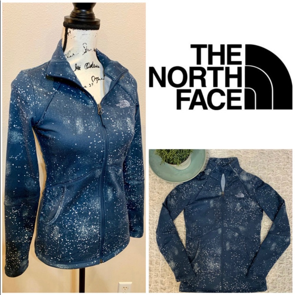 North Face Fleece Cinder Zip Blue Galaxy Lightweight Layering Jacket Rare sz XS